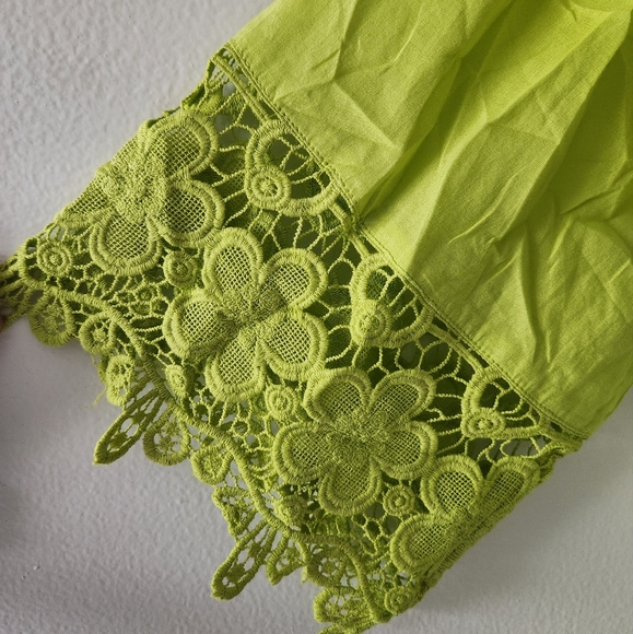 SUNFLAIR BEACH FASHION SUMMER Tunic Top Lime Women's Size: 14 V-neck 3/… - Picture 5 of 11